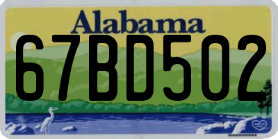 AL license plate 67BD502