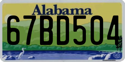 AL license plate 67BD504