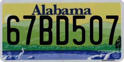 AL license plate 67BD507