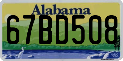 AL license plate 67BD508