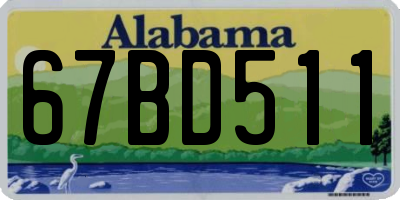AL license plate 67BD511