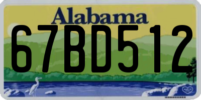AL license plate 67BD512
