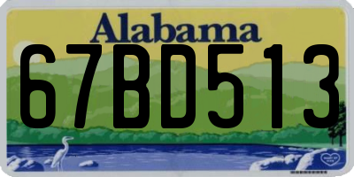 AL license plate 67BD513