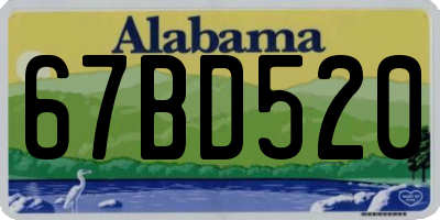 AL license plate 67BD520