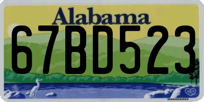 AL license plate 67BD523