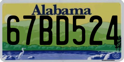 AL license plate 67BD524