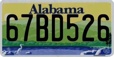 AL license plate 67BD526