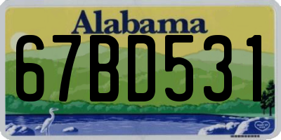 AL license plate 67BD531
