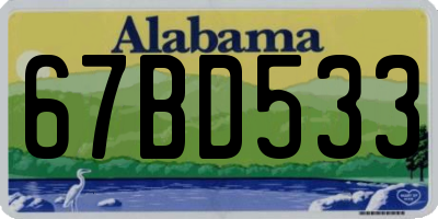 AL license plate 67BD533