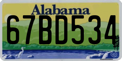 AL license plate 67BD534