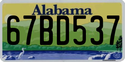 AL license plate 67BD537