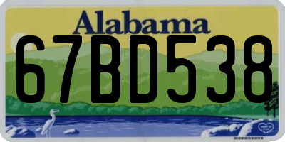 AL license plate 67BD538