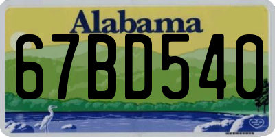 AL license plate 67BD540