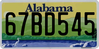 AL license plate 67BD545