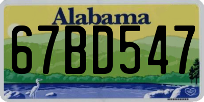 AL license plate 67BD547