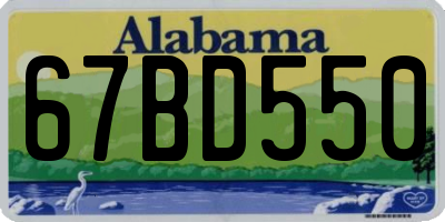 AL license plate 67BD550