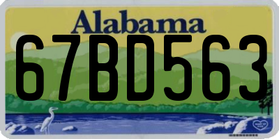 AL license plate 67BD563