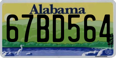 AL license plate 67BD564