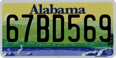 AL license plate 67BD569