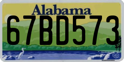 AL license plate 67BD573
