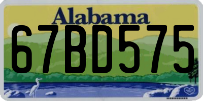 AL license plate 67BD575