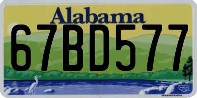 AL license plate 67BD577