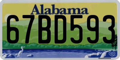 AL license plate 67BD593