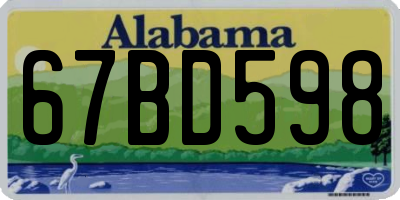 AL license plate 67BD598