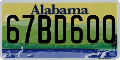 AL license plate 67BD600