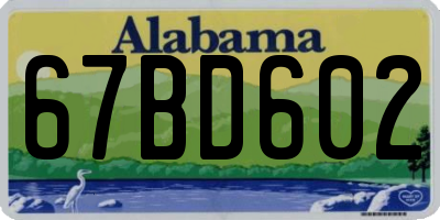 AL license plate 67BD602