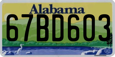 AL license plate 67BD603