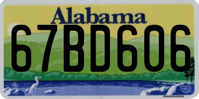 AL license plate 67BD606