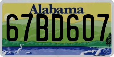 AL license plate 67BD607