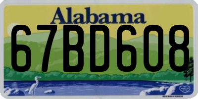 AL license plate 67BD608