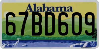 AL license plate 67BD609