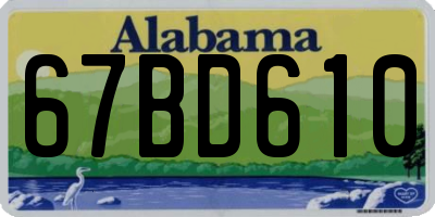 AL license plate 67BD610