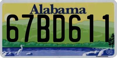 AL license plate 67BD611