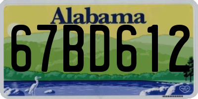 AL license plate 67BD612