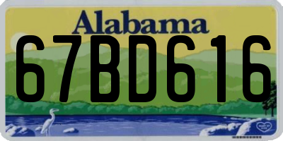 AL license plate 67BD616