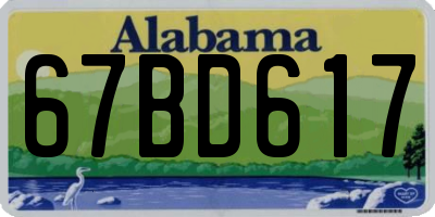 AL license plate 67BD617