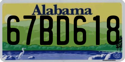AL license plate 67BD618