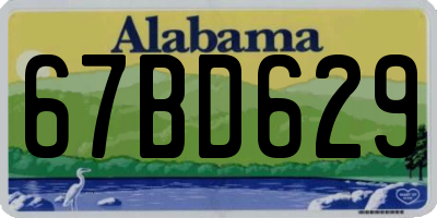 AL license plate 67BD629