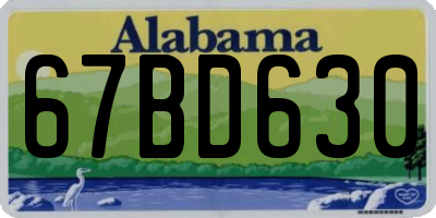 AL license plate 67BD630