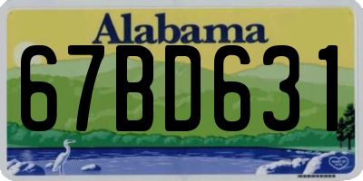 AL license plate 67BD631