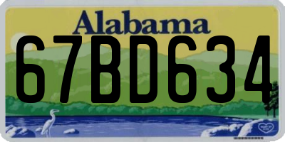 AL license plate 67BD634