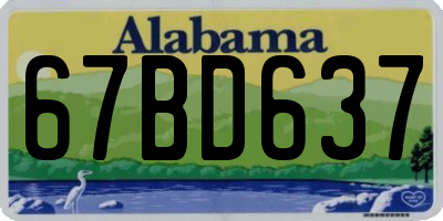 AL license plate 67BD637