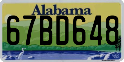 AL license plate 67BD648