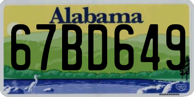 AL license plate 67BD649