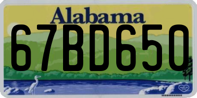 AL license plate 67BD650