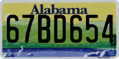 AL license plate 67BD654